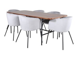 Маса и столове за трапезария Dallas 2793 (Сив + Черен)