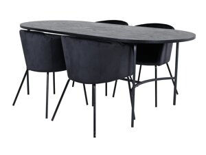 Маса и столове за трапезария Dallas 2535 (Черен)