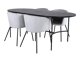 Маса и столове за трапезария Dallas 2535 (Светло сив + Черен)