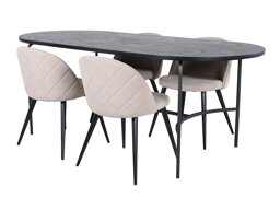 Маса и столове за трапезария Dallas 2526 (Beige + Черен)