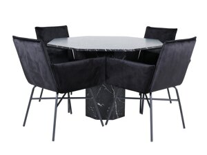 Маса и столове за трапезария Dallas 2618 (Черен)
