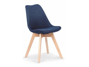 Cadeira Houston 412 (Azul escuro + Brilhante madeira)