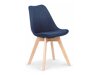 Καρέκλα Houston 412 (Σκούρο μπλε + Ανοιχτό χρώμα ξύλου)