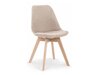 Καρέκλα Houston 412 (Κρεμ + Ανοιχτό χρώμα ξύλου)