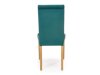Cadeira Houston 1216 (Verde escuro + Brilhante madeira)