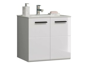 Mueble de baño colgado para lavabo Columbia AY102 (Blanco brillante + Negro)