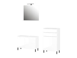 Badezimmer-Set Sacramento AN110 (Weiß + Weiß glänzend)