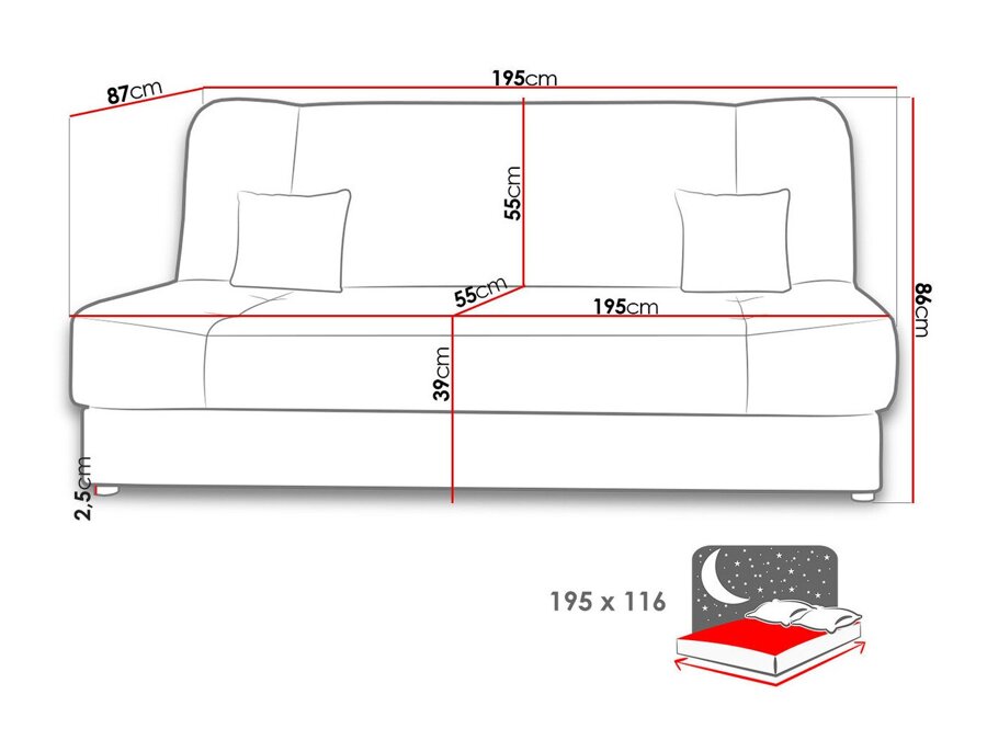 Canapea extensibilă Miami 104 (Bristol 2460)