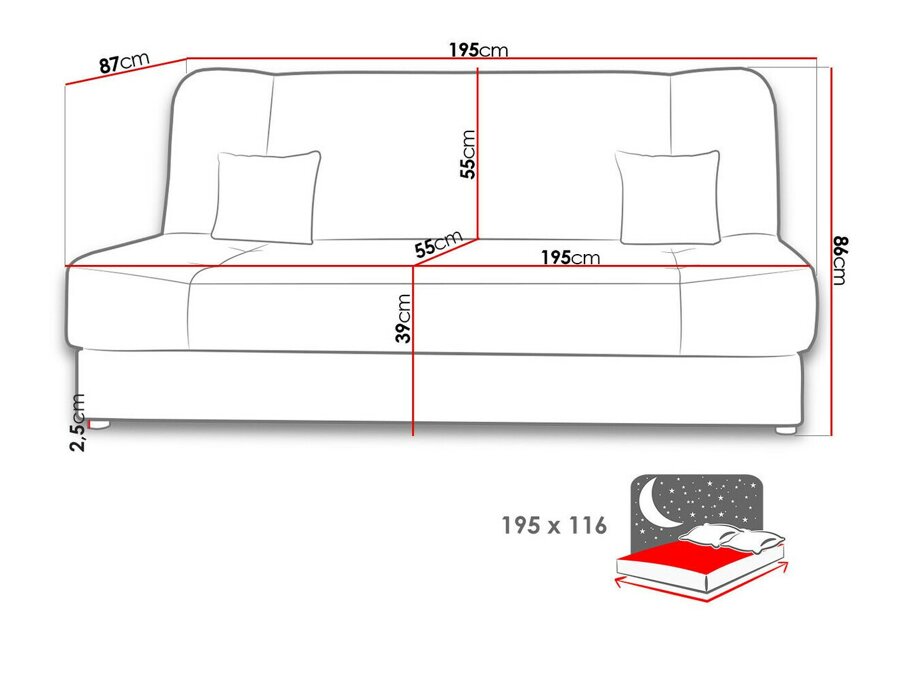 Καναπές κρεβάτι Miami 104