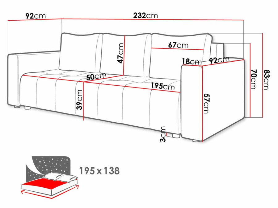 Canapea extensibilă Leominster 102