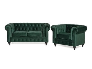 Chesterfield conjunto de muebles tapizado Manor House B107 (Verde)