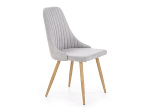 Cadeira Houston 580 (Cinzento claro + Brilhante madeira)