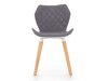 Καρέκλα Houston 583 (Γκρι + Άσπρο + Ανοιχτό χρώμα ξύλου)