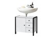 Armário com lavatório de apoio próprio para casa de banho Denton L105 (Branco + Preto)
