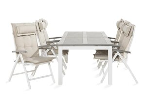 Asztal és szék garnitúra Comfort Garden 1465 (Fehér)