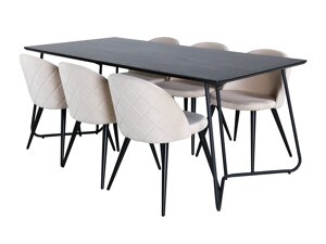 Маса и столове за трапезария Dallas 2723 (Beige + Черен)
