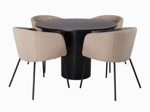 Маса и столове за трапезария Dallas 3103 (Beige + Черен)