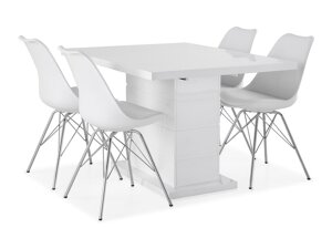 Маса и столове за трапезария Scandinavian Choice 579 (Бял + Сребро)