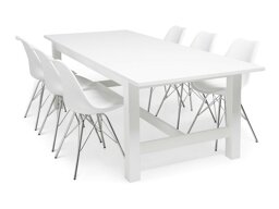 Conjunto de comedor Scandinavian Choice 575 (Blanco + Plata)