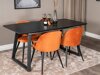 Маса и столове за трапезария Dallas 1609 (Оранжев + Черен)