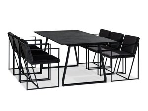Маса и столове за трапезария Concept 55 154 (Сив + Черен)