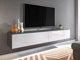 TV stol Sarasota 121 (Matera siva + Sjajno bijela)