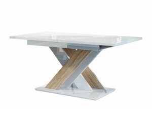 Asztal Goodyear 103 (Fényes fehér + Sonoma tölgy)