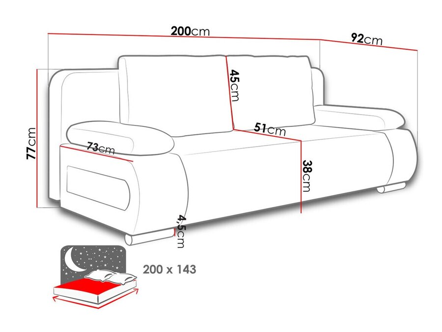 Dīvāns gulta Miami 129