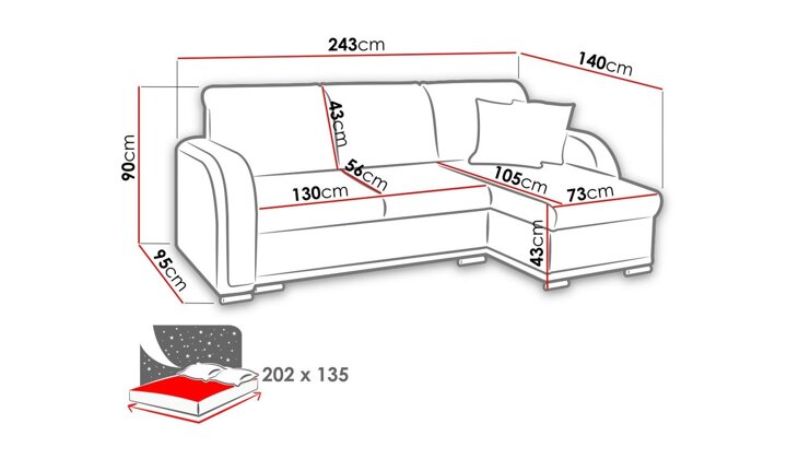 Stūra dīvāns 58608
