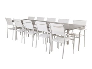 Σετ Τραπέζι και καρέκλες Dallas 3031 (Άσπρο + Γκρι)