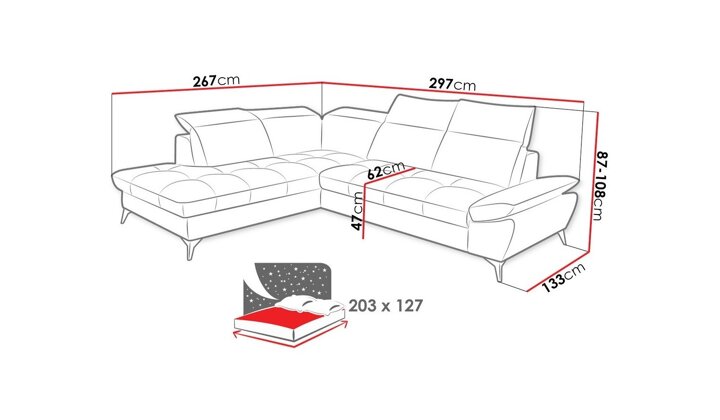 Stūra dīvāns 206466