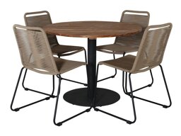 Laua ja toolide komplekt Dallas 2189 (Helepruun + Must)