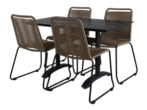 Стол и стулья Dallas 2196 (Светло-коричневый + Чёрный)