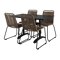 Conjunto de mesa e cadeiras Dallas 2196 (Castanho claro + Preto)