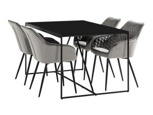Маса и столове за трапезария Parkland 378 (Сив + Черен)