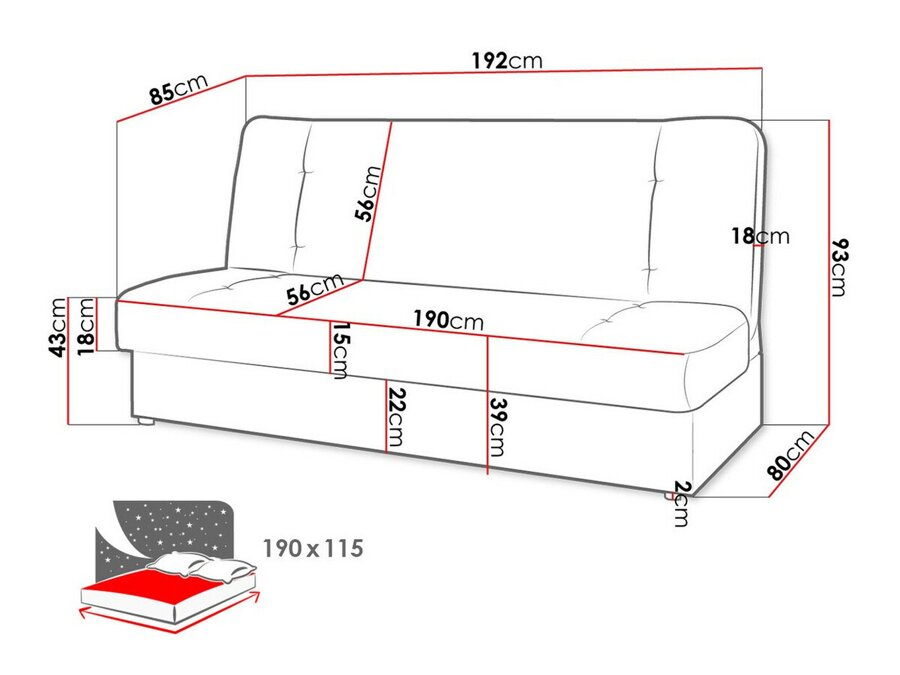 Dīvāns gulta Rome 102