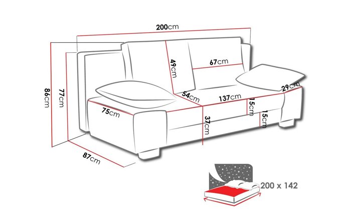 Καναπές κρεβάτι Miami 131