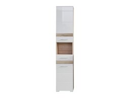 Стоящ шкаф за баня Columbia AD125 (Бял гланц + Дъб сан ремо)