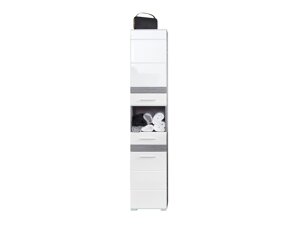 Стоячий шкафчик для ванной Columbia AD125 (Глянцевый белый + Серый)