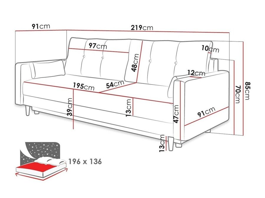 Καναπές κρεβάτι Leominster 100