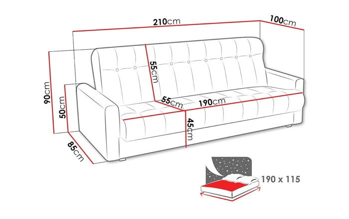 Καναπές κρεβάτι VU9