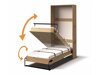 Κρεβάτι - ντουλάπα Akron L114 (Artisan βελανιδιά + Άσπρο + Γκρι)