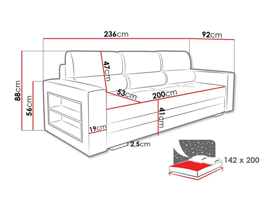 Καναπές κρεβάτι Decatur 100