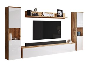 Wohnzimmer-Sets Sarasota 131 (Wotan eichenholzoptik + Weiß glänzend)