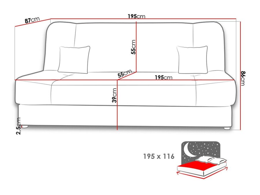 Canapea extensibilă Miami 117
