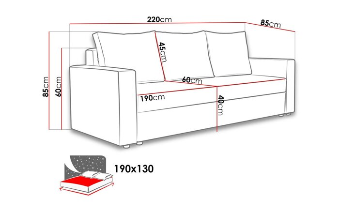 Καναπές κρεβάτι Carson 104