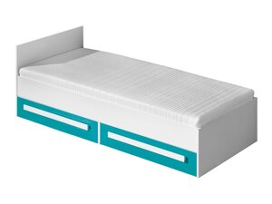 Κρεβάτι Akron J102 (Άσπρο + Γυαλιστερό Τυρκουάζ)