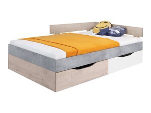 Krevet Omaha J115 (Boja betona + Bijela + Hrast)