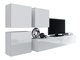 Set mobili soggiorno Charlotte A109 (Bianco + Bianco lucido)