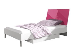 Κρεβάτι Nashville A102 (Άσπρο + Γυαλιστερό ροζ)
